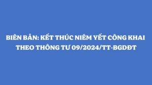 BIÊN BẢN: KẾT THÚC NIÊM YẾT CÔNG KHAI